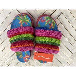 Farm Rio Crochet Slide Sandals Womens US Size 9, New W Tags